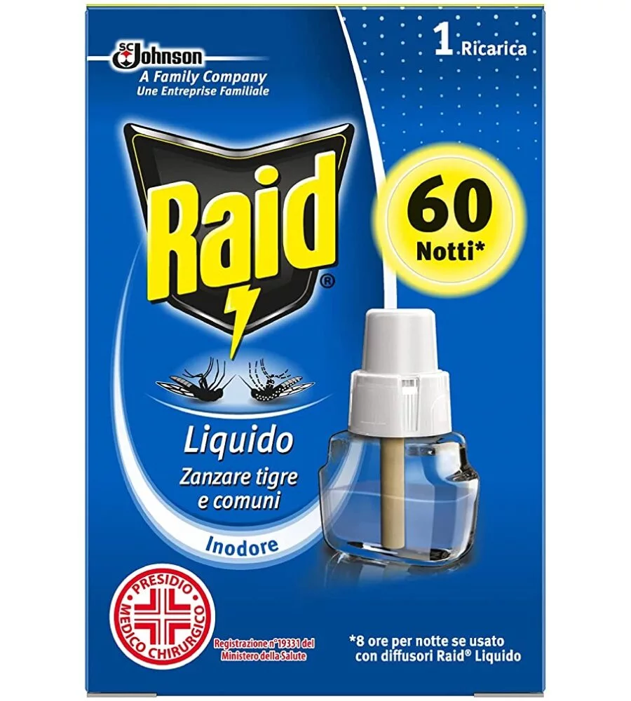 RICARICA LIQUIDA ANTIZANZARE RAID "60 NOTTI" EUCALIPTO